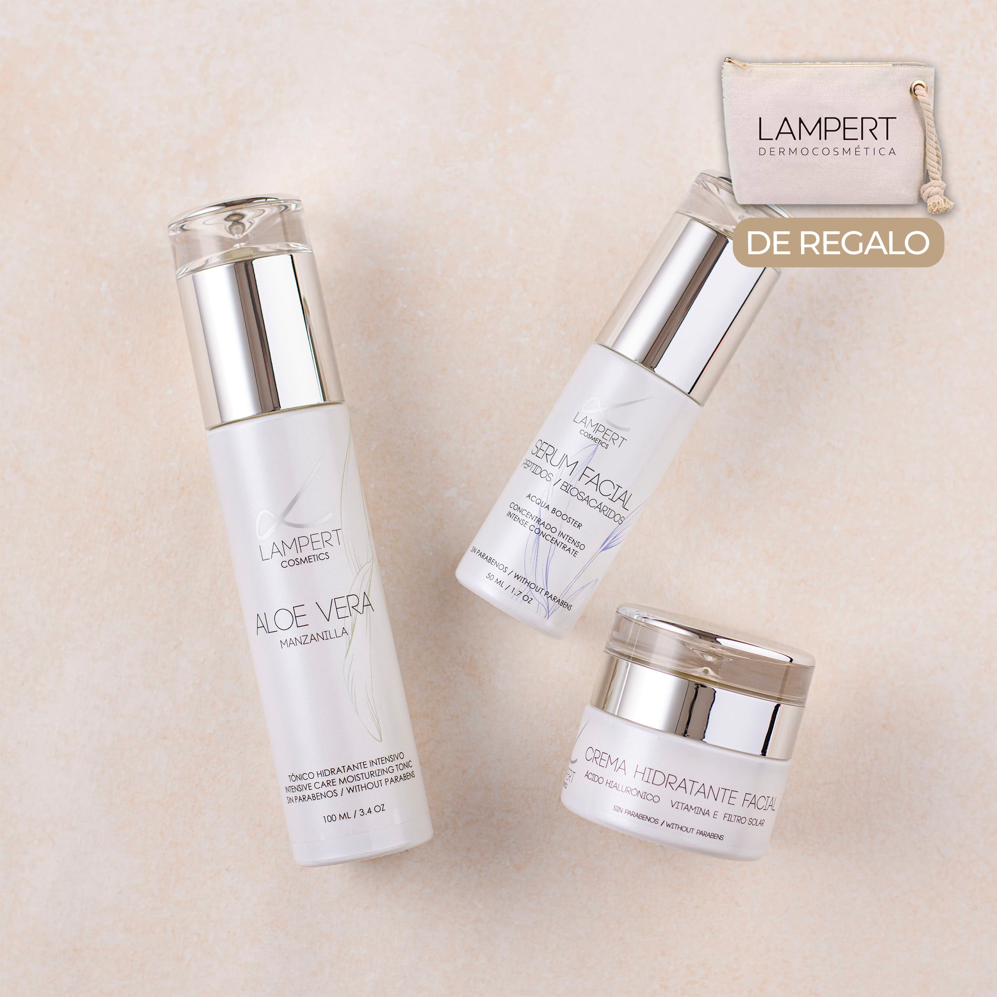 Skincare Gold Pack + Estuche de Regalo: Tónico Aloe Vera, Sérum y Crema Hidratante