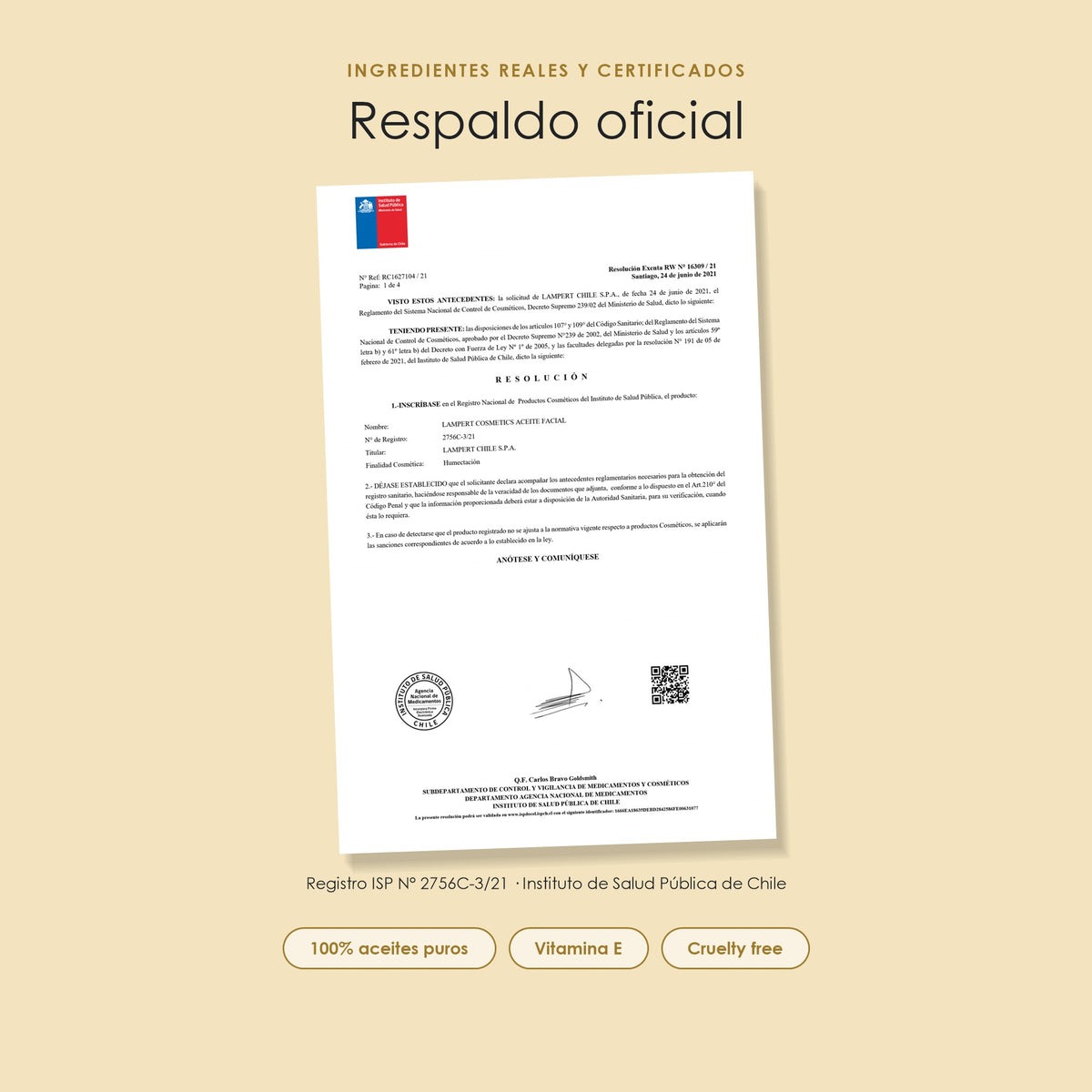 Registro ISP 2756C-3/21 del Aceite Facial Lampert