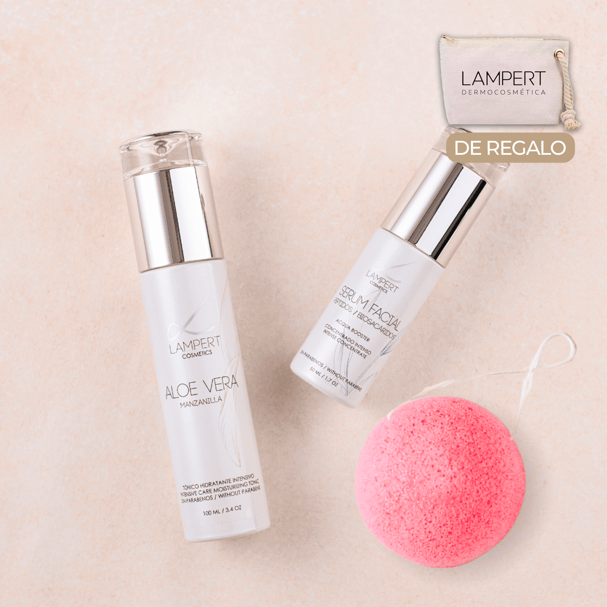 Pack Skincare Anti-Acné + Estuche de Regalo: Tónico Aloe Vera, Sérum y Esponja Konjac