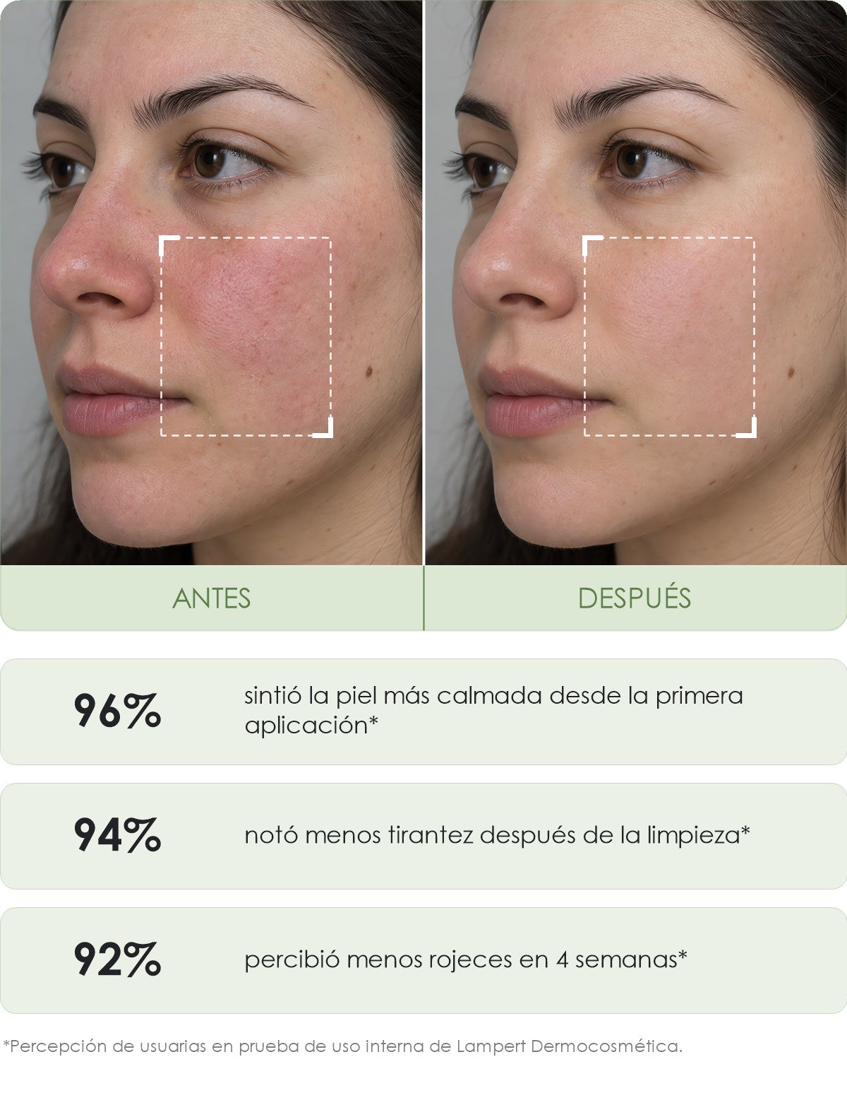 Antes y después con Tónico de Aloe Vera Lampert