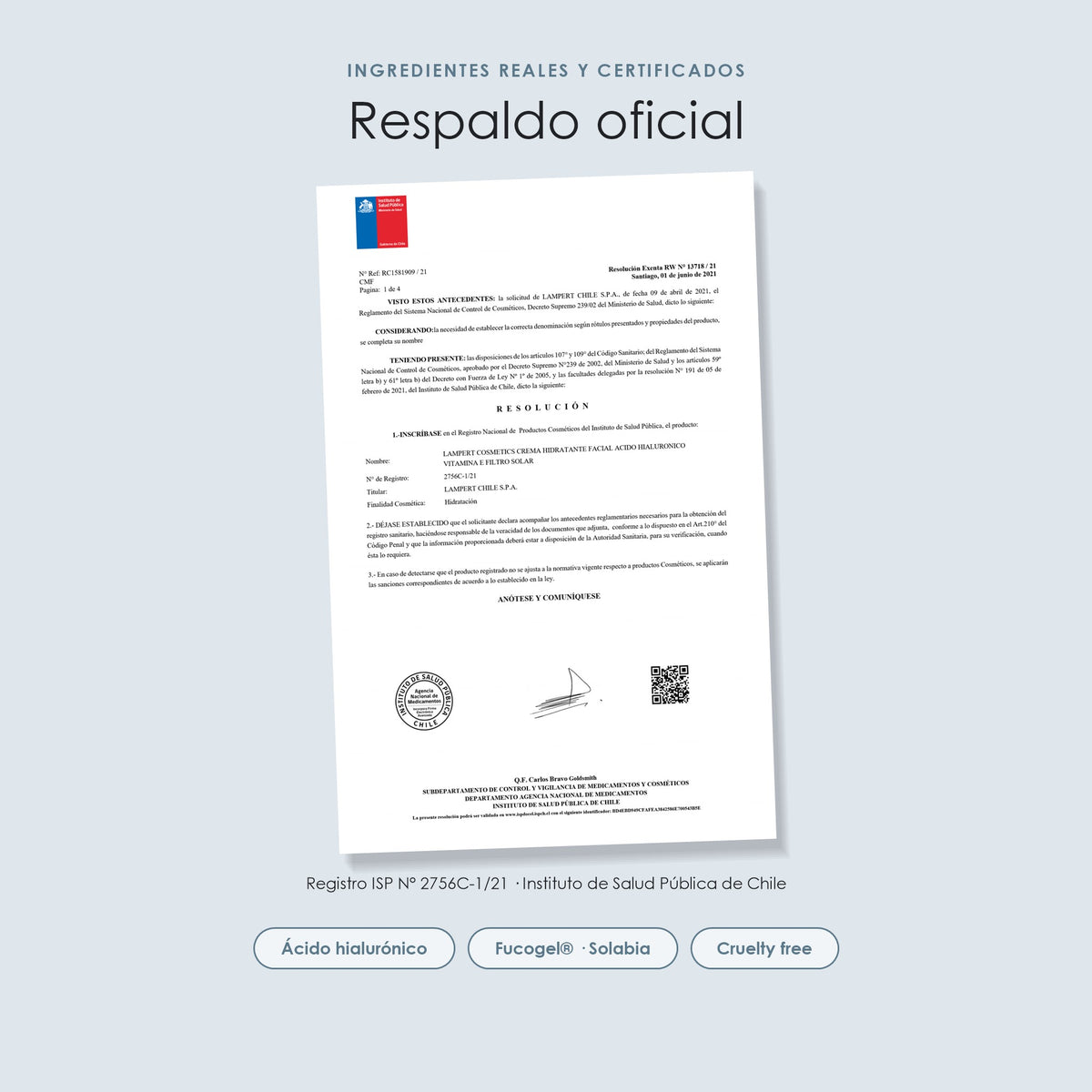 Registro ISP 2756C-1/21 de la Crema Hidratante Lampert