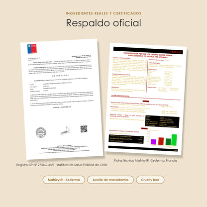 Registro ISP 2756C-4/21 y ficha técnica Matrixyl® Sederma